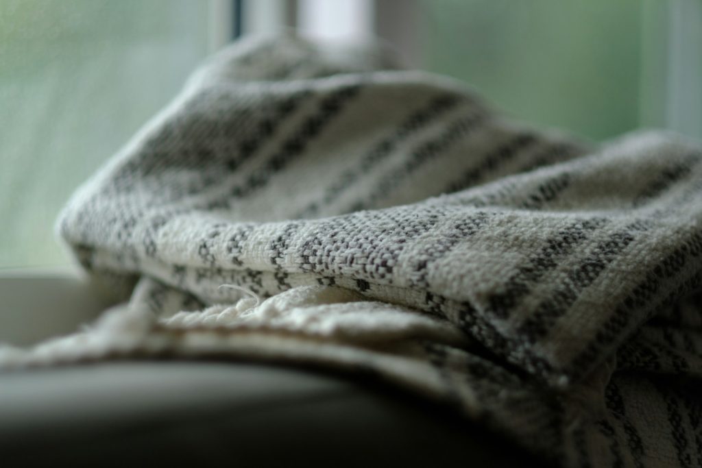 white and black textile