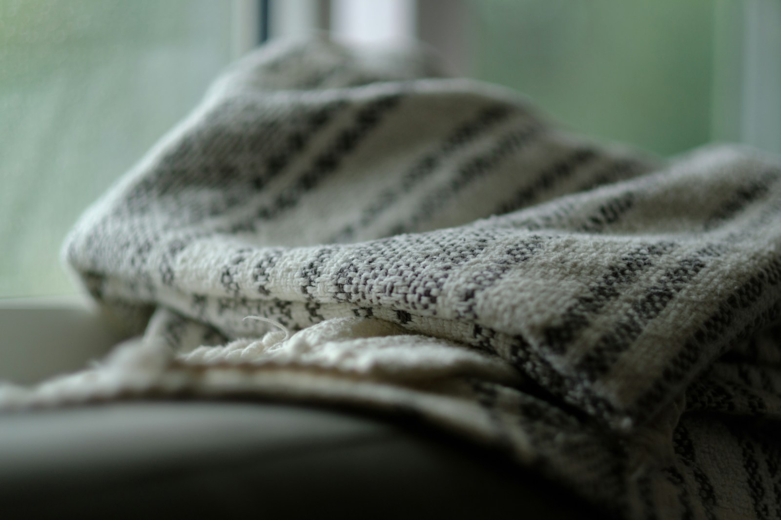 white and black textile