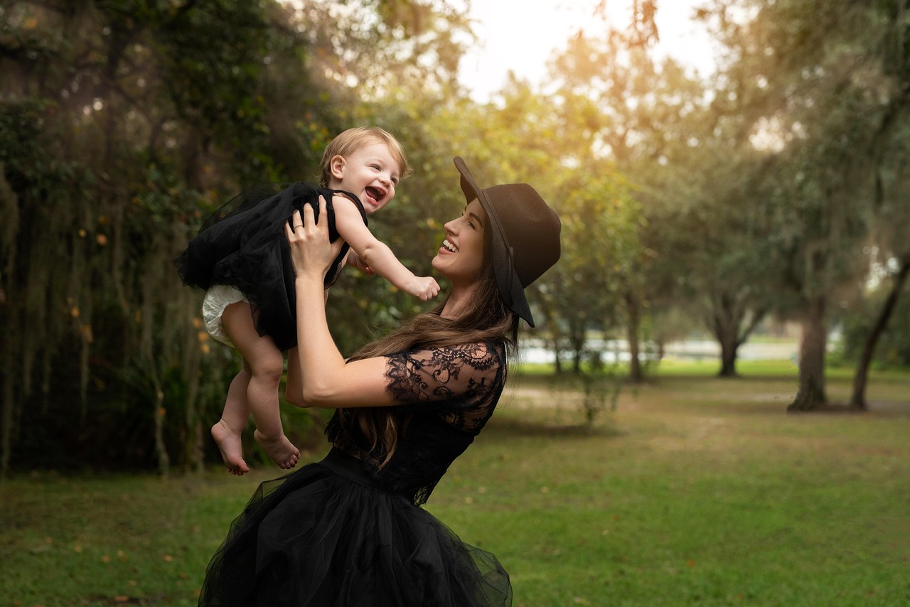 mother, daughter, black dresses, fashion, style, hat, portrait, family, love, motherhood, parent, parenthood, outdoors, female, woman, happiness, child, baby, toddler, baby girl, happy mothers day, mum, mom