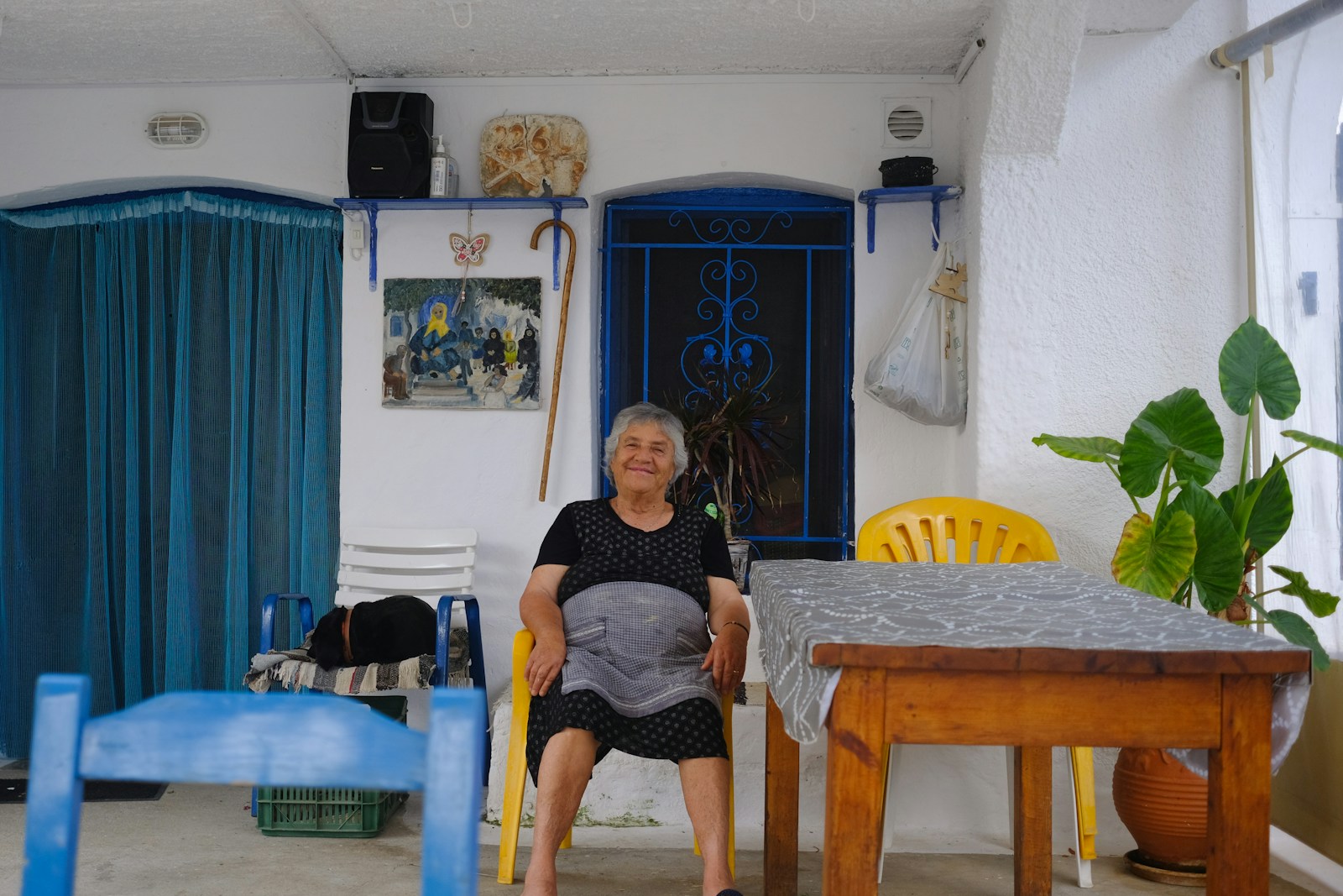 a person sitting on a chair