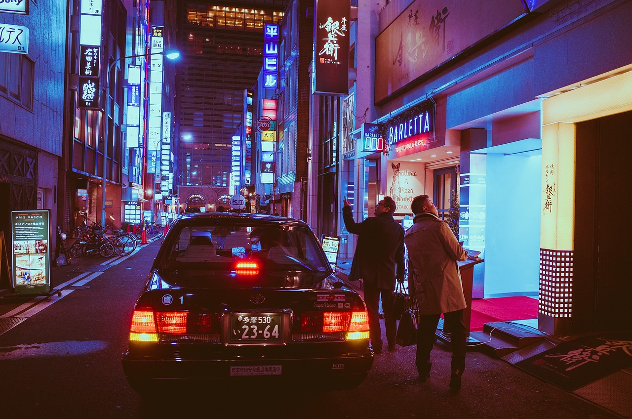 japan, osaka, night, asia, landmark, travel, japanese, architecture, culture, city, building, tourist, outdoor, street markets, neon, car wallpapers, glow, advertising, night light, urban, pedestrian, shops, car, taxi, tourists