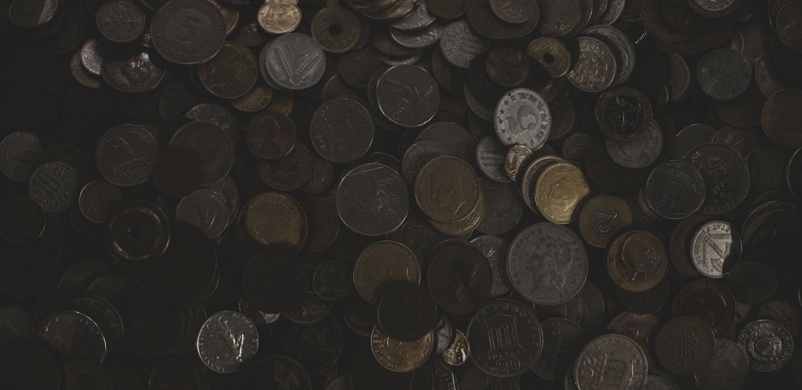 assorted-color-shape-and-denomination coin lot