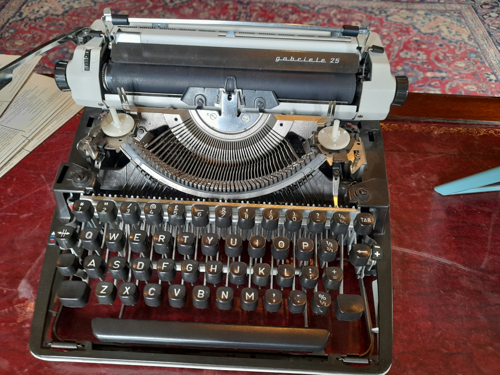 a typewriter on a table