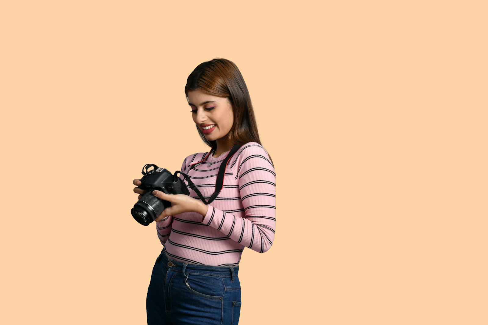 a person holding a camera