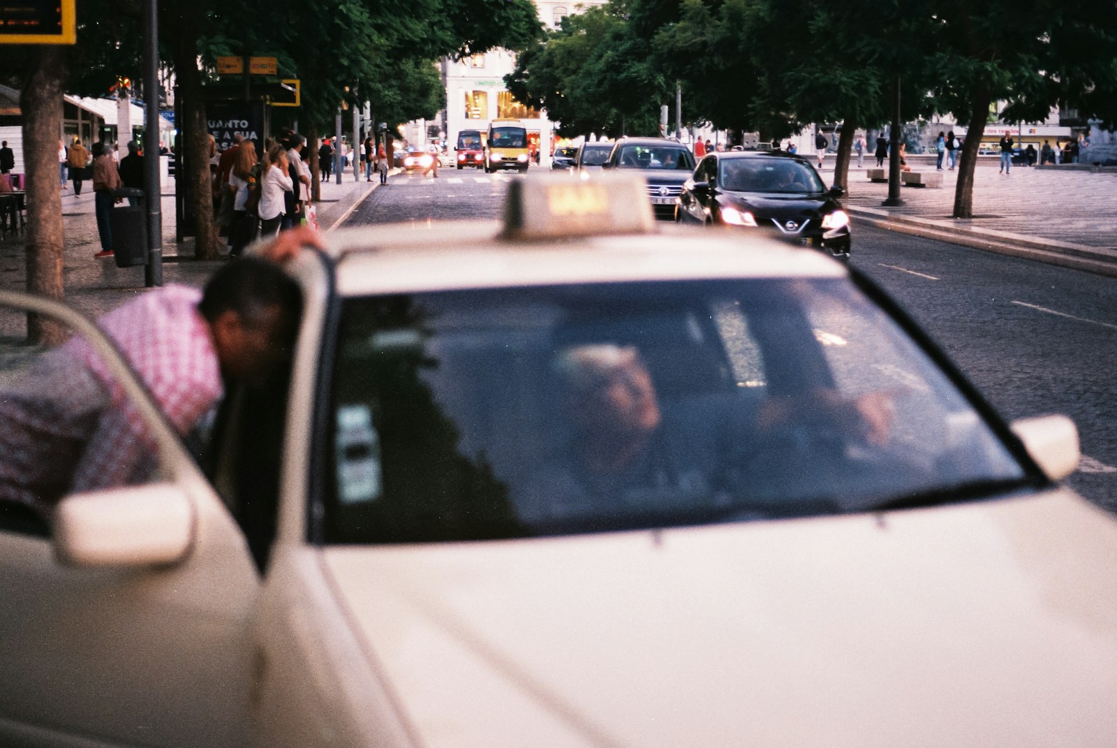 a person driving a car