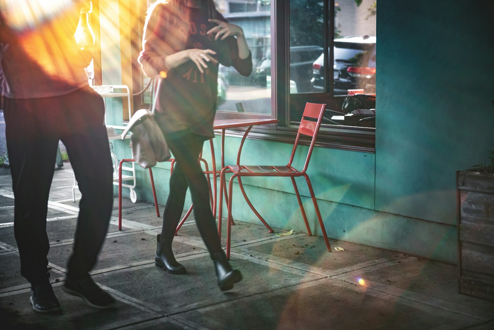 unknown person walking