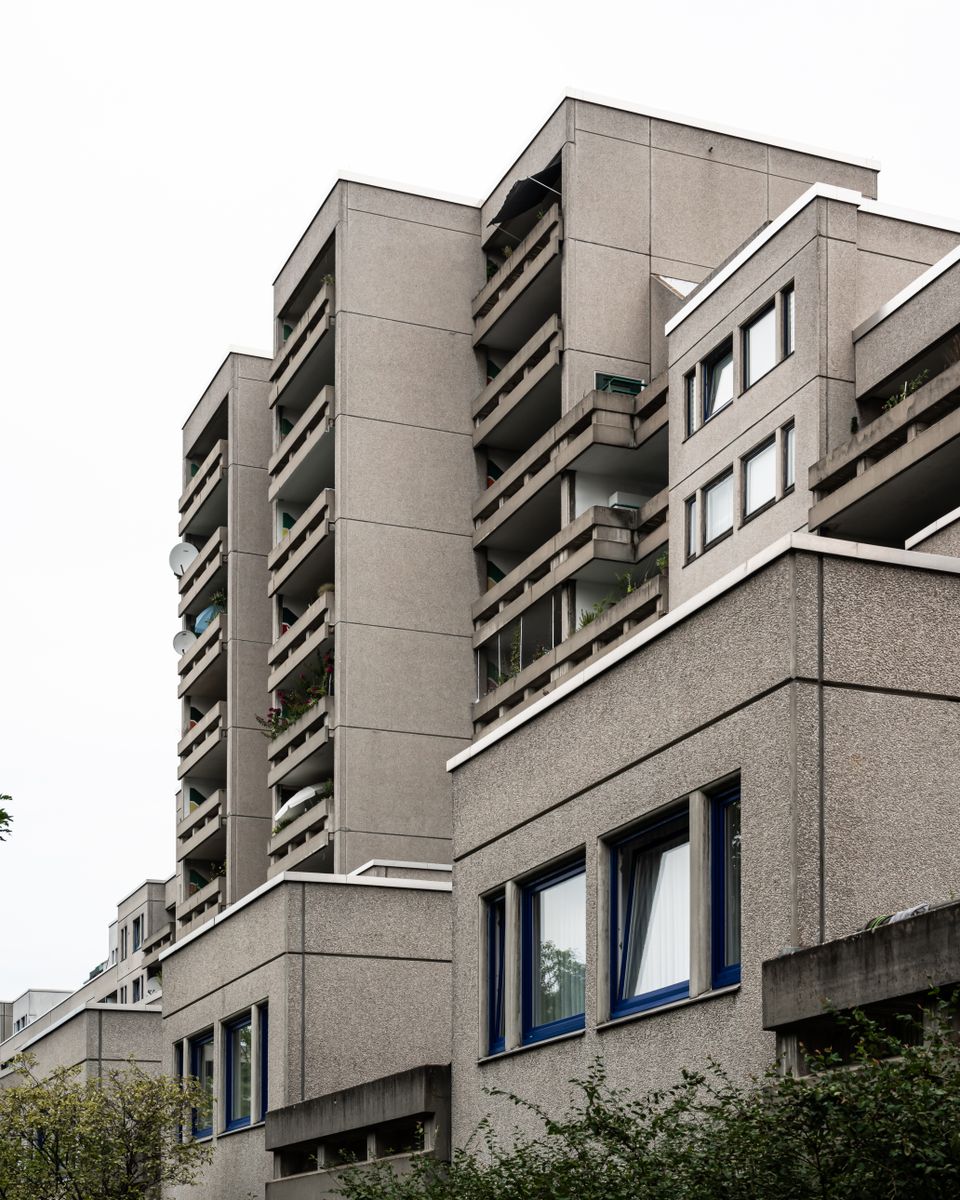 Contemporary apartment buildings showcasing urban residential architecture.