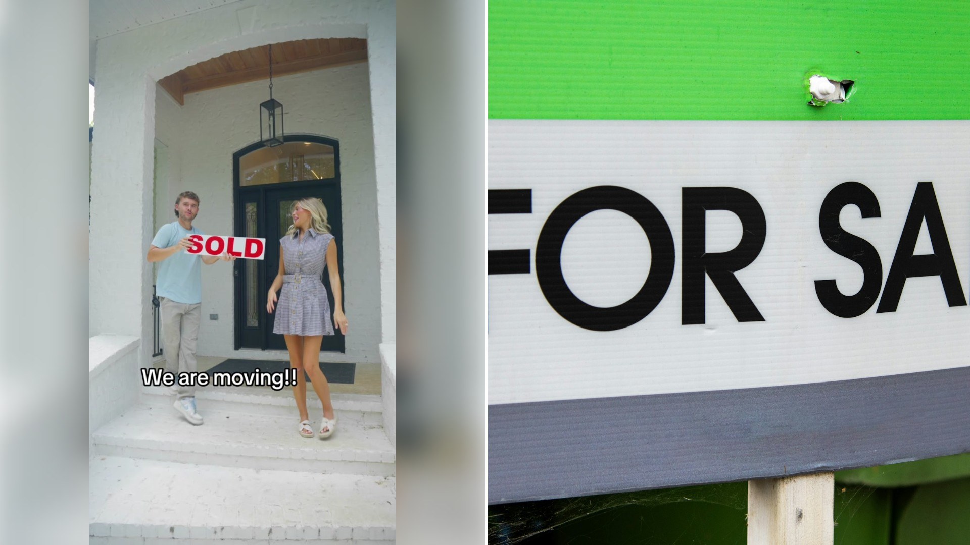 Couple Dances in Front of a Giant SOLD Sign to Announce They’re Moving as the Woman’s Big Career Win in Real Estate Makes the Celebration Even Sweeter