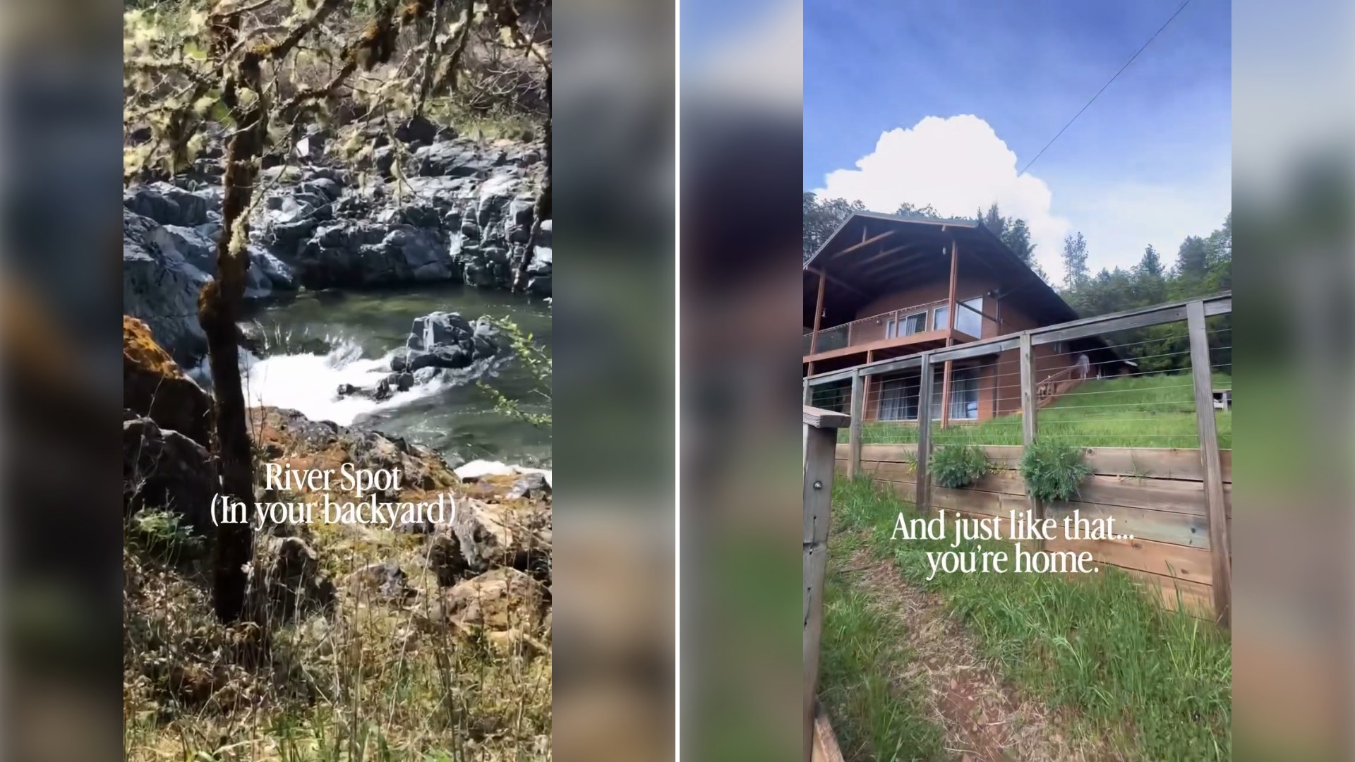 Two stills from an Instagram reel by @humboldtrealtor.rach.