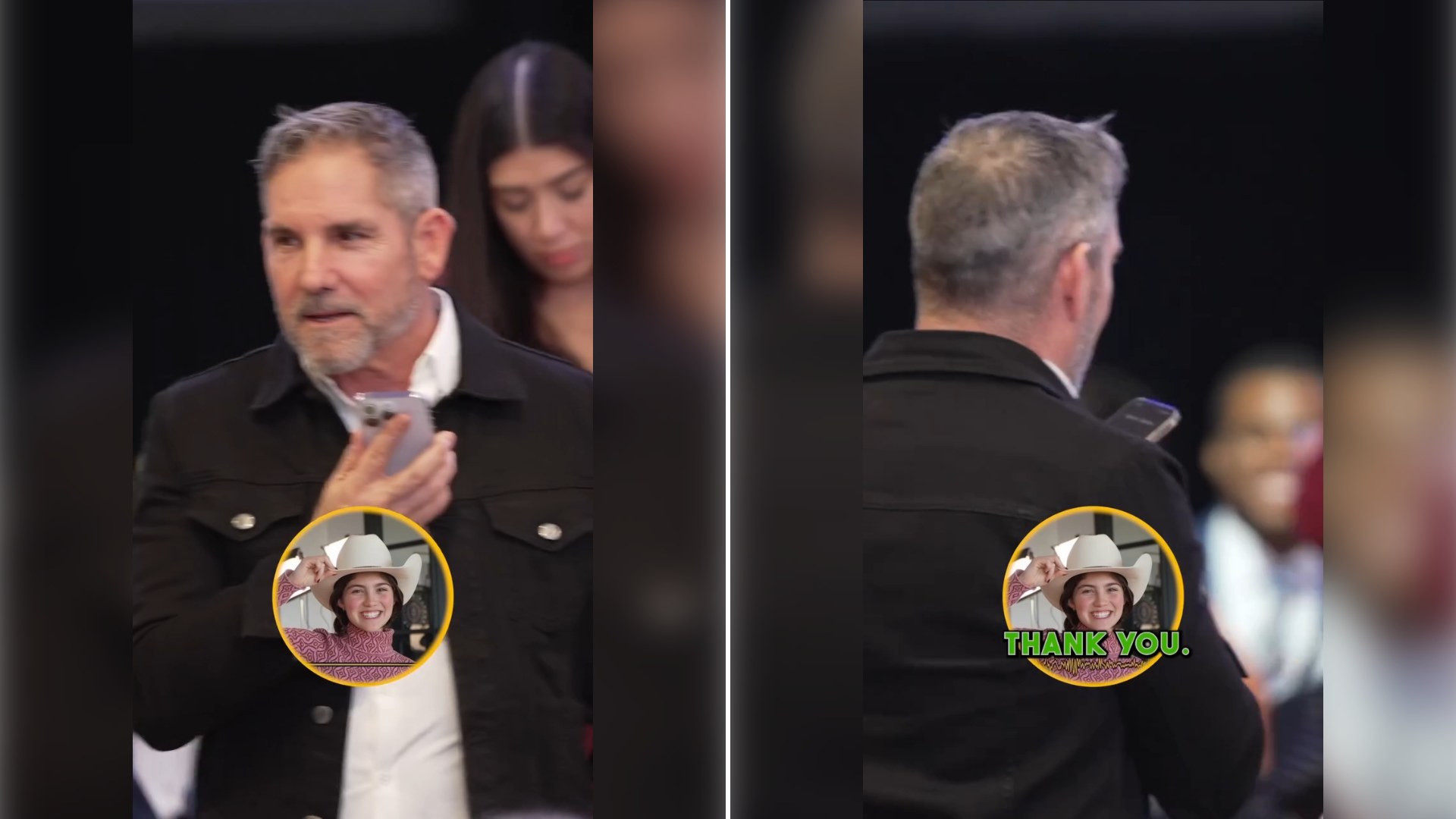 Two stills from an Instagram reel by @grantcardone.