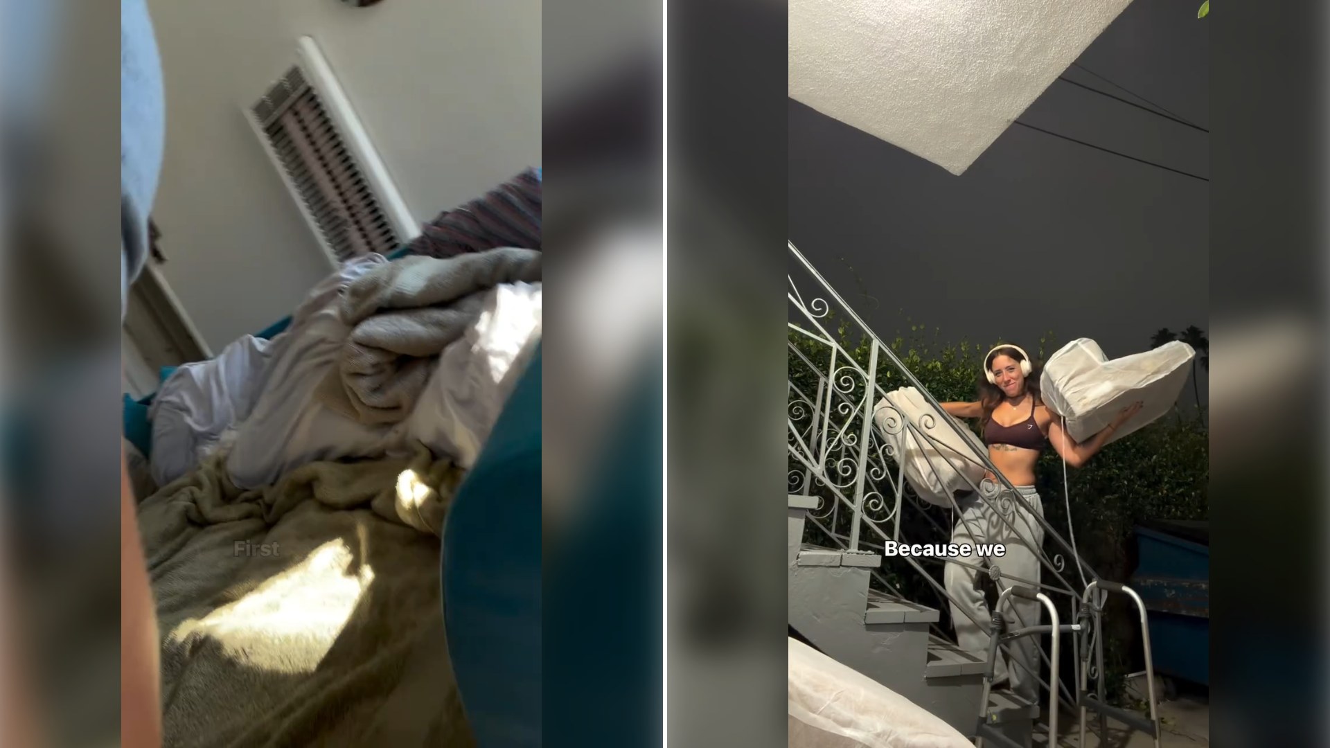 Two stills from an Instagram reel by @omgitsheidiii.