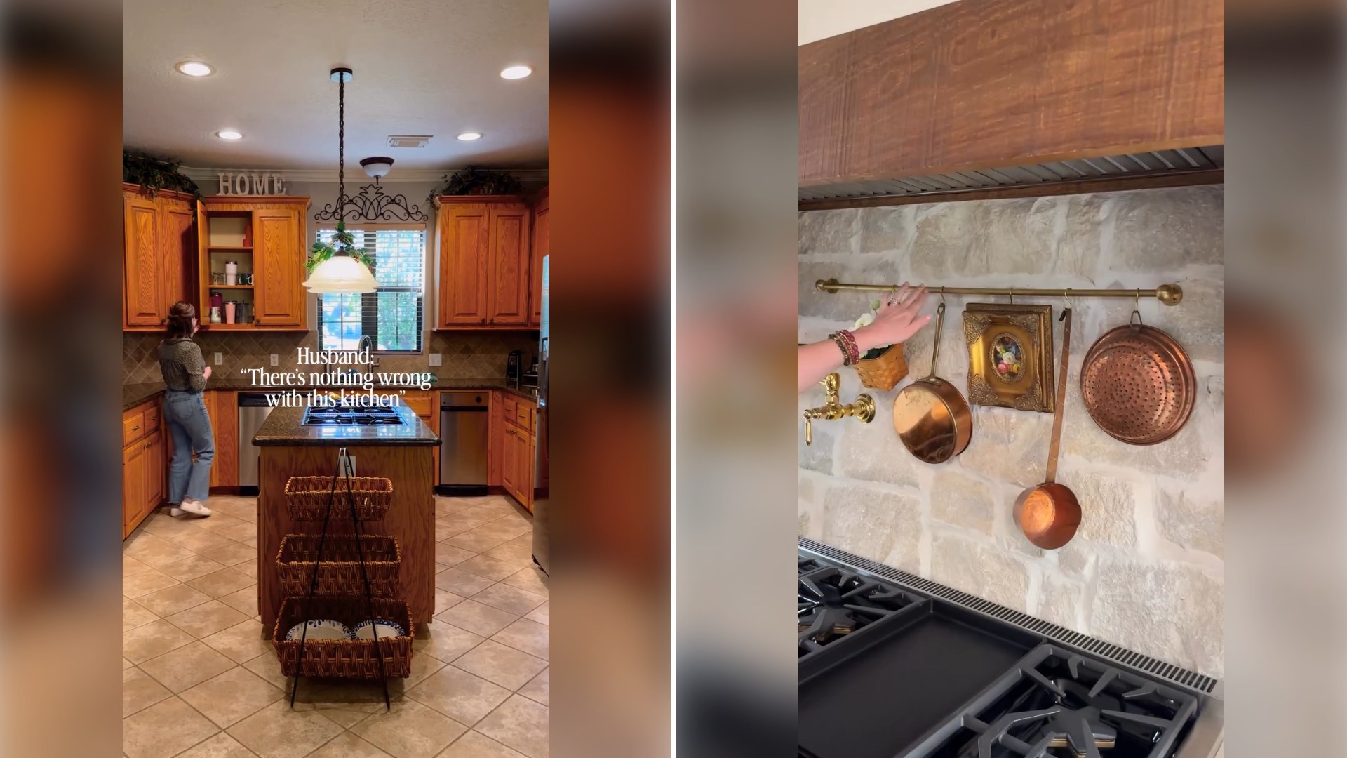 Two stills from an Instagram reel by @woodsdesignhouse.