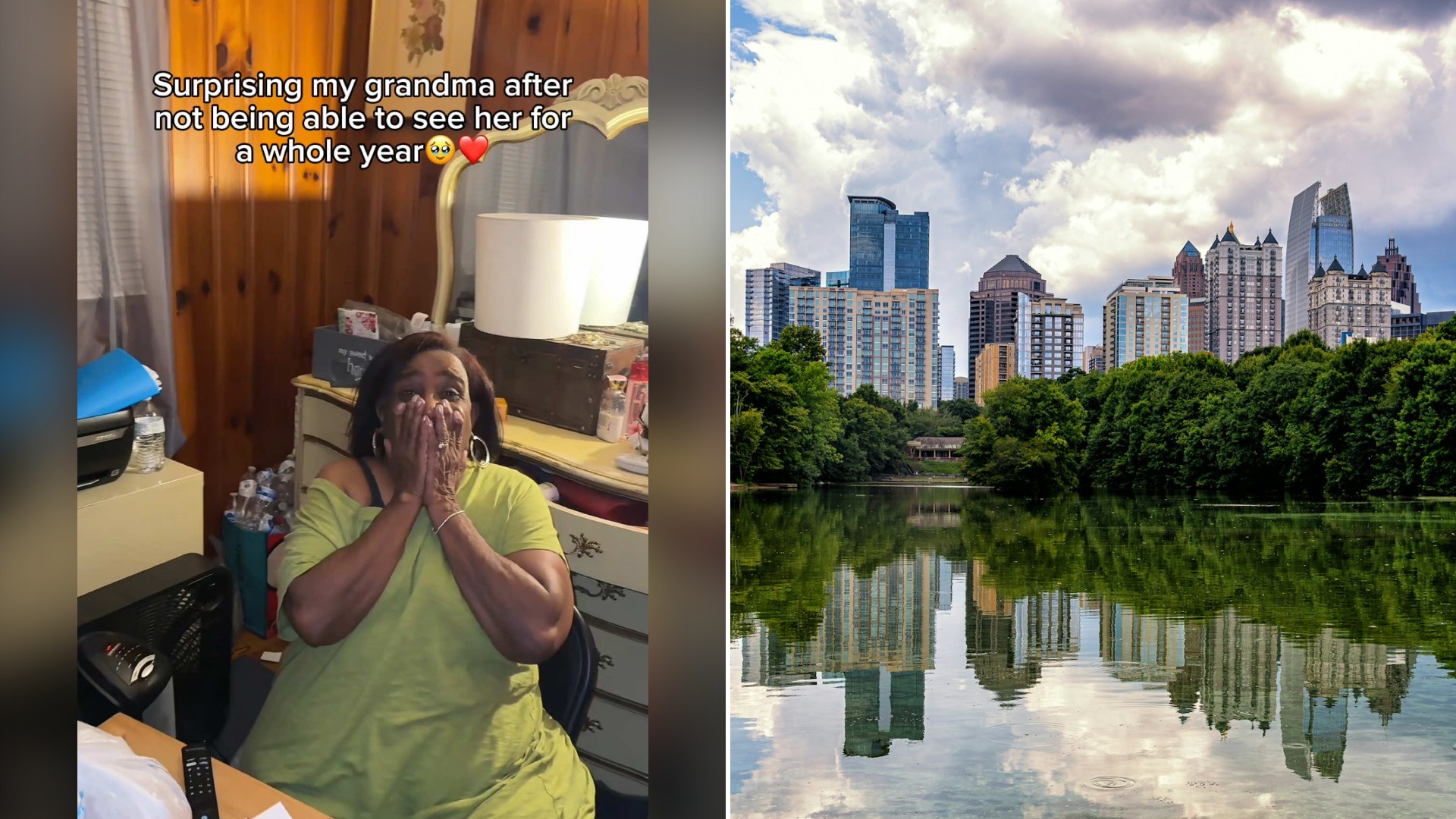 Man Moves to Atlanta and Surprises His Grandma After a Whole Year Away, and Her Joyful Shout That Her Baby Is Here Has Viewers Absolutely Melting