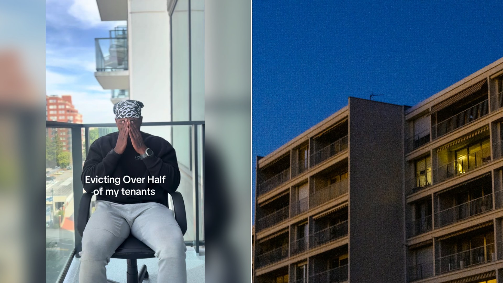 Cover of @_mr.mindset's TikTok video beside an Unsplash photo by Alexandre Lallemand of a brown concrete apartment building under a blue sky