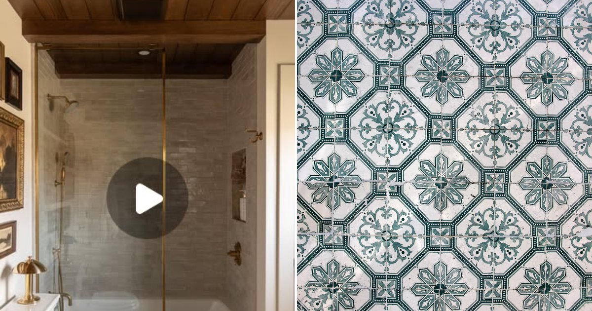 Vintage style bathroom with tile
