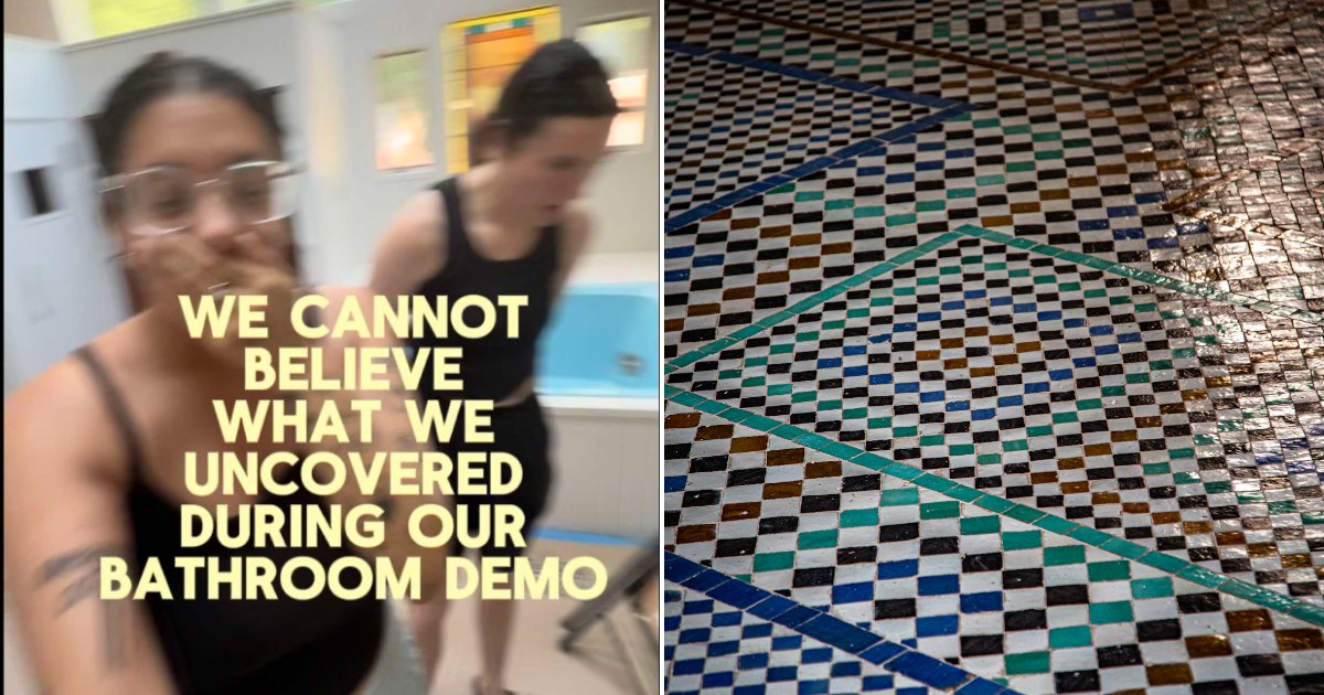 Blue tile floor