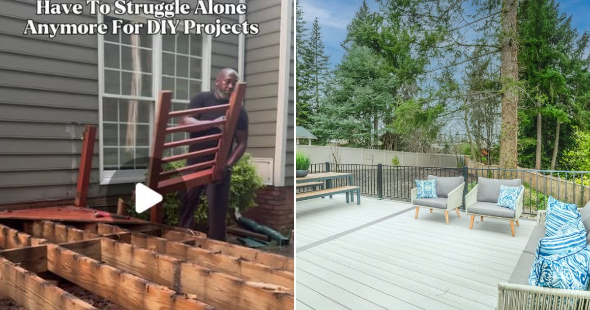 Wooden backyard deck
