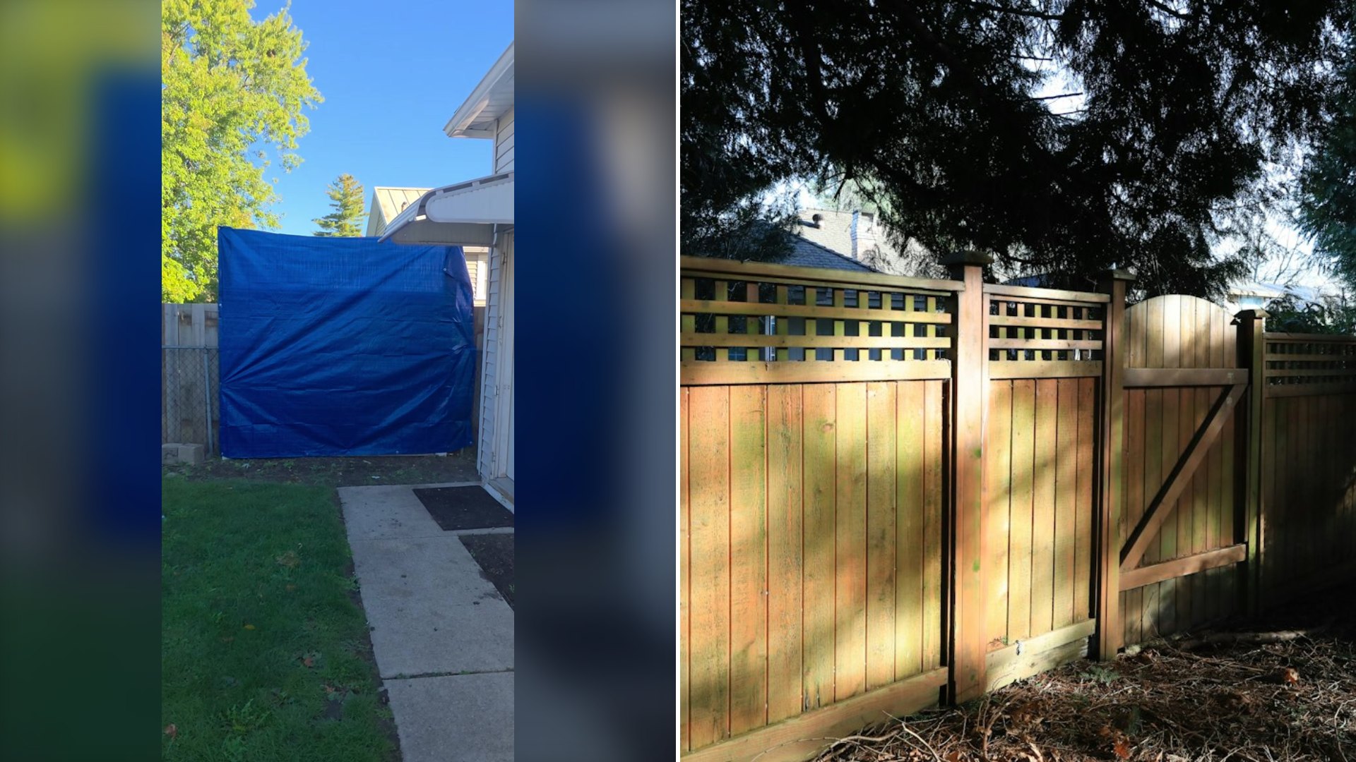 Man Covered His Fence With a Tarp After Coming Outside to Find His Neighbor's Cameras Lit Up and Aimed Right at His Back Door