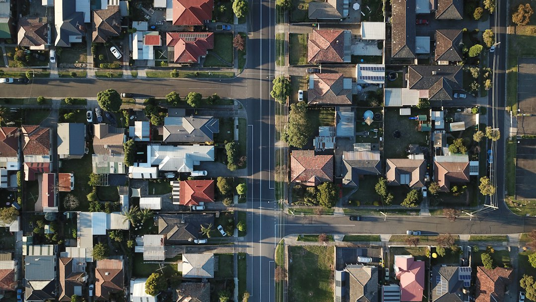 Suburban street lined with houses