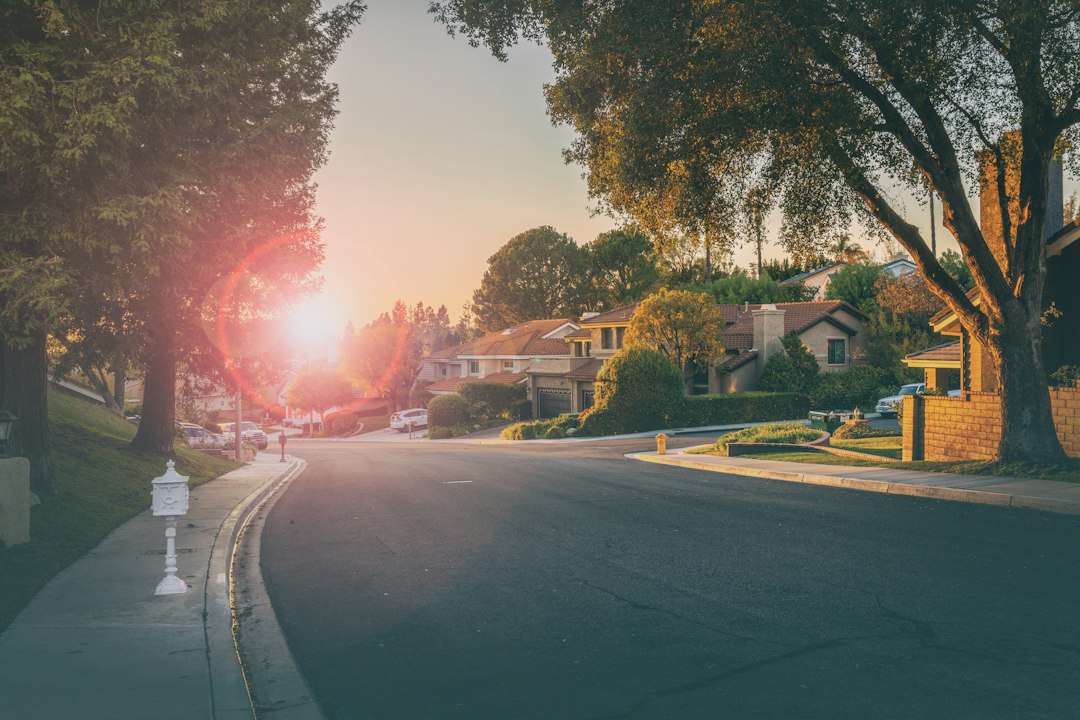 Quiet cul-de-sac neighborhood street